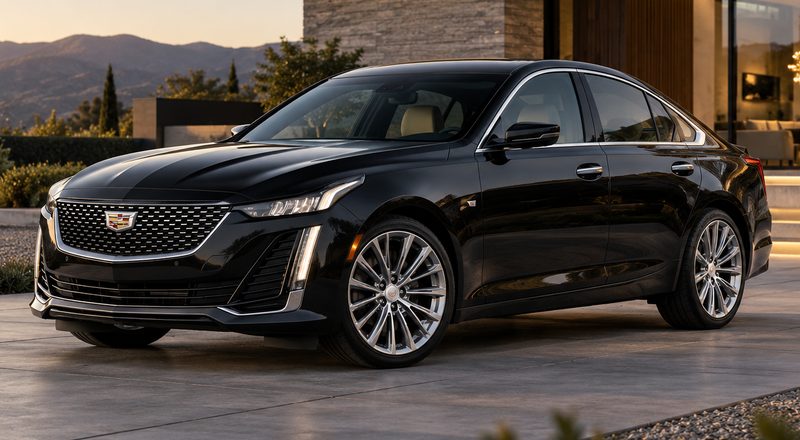 Black Cadillac CT5 sedan for Seattle car service